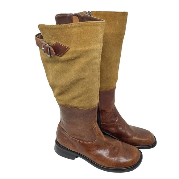 Matisse Suede and Leather Tan Cognac Brown Tall Riding Boots Size 7.5 - Picture 1 of 11